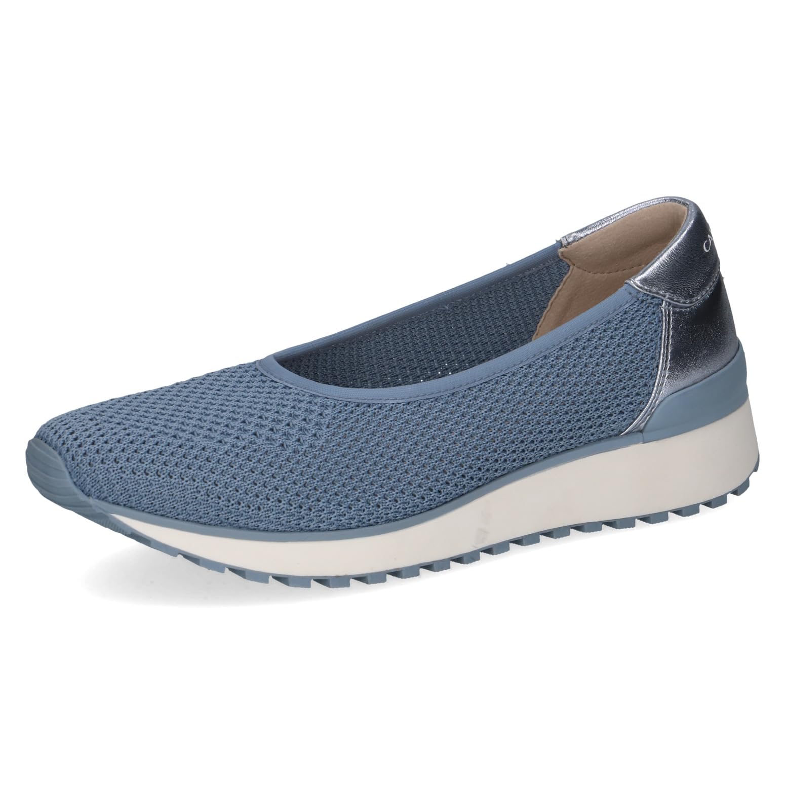 CAPRICE Women's Flat Sneakers, Blue (Blue Knit Comb), 5 UK
