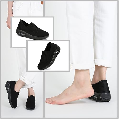 Miniatura 2 de Touchmosees Tenis ortopédicos de cuña para mujer con cojín de aire para diabéticos