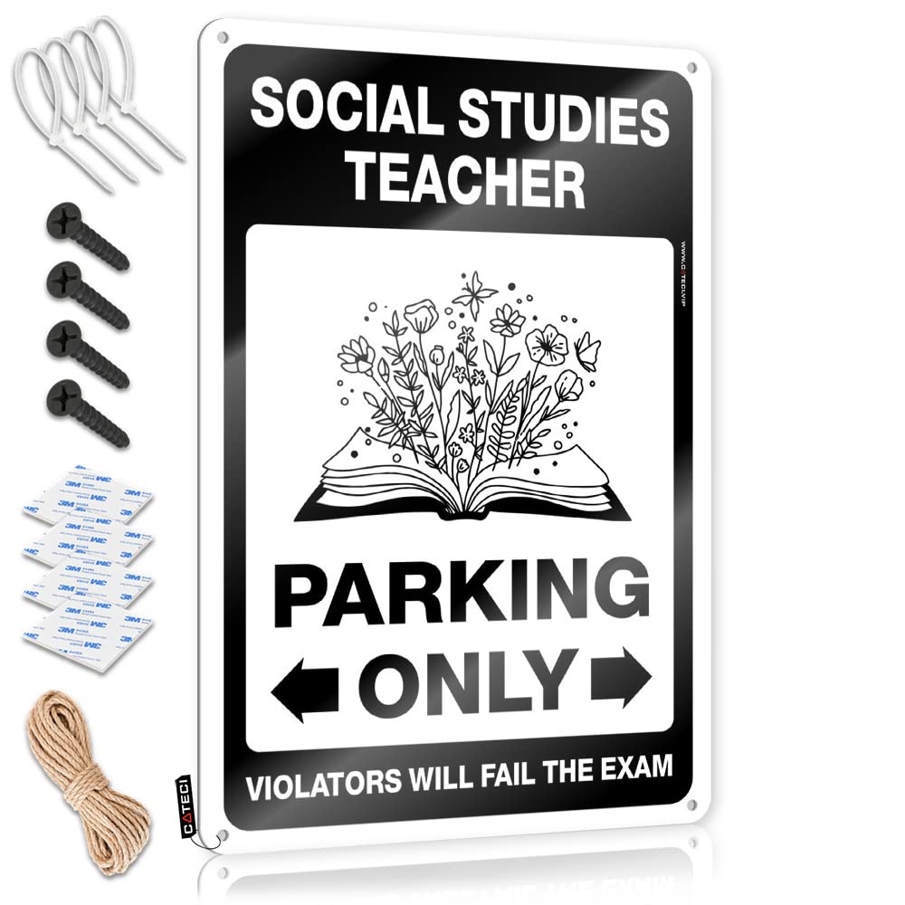 KRAZMURONGD Metal Bar Signs Social Studies Teacher Parking Only Tin Sign Beer Tin Signs Vintage Sets Bar Stuff For Man Cave(30X40CM)