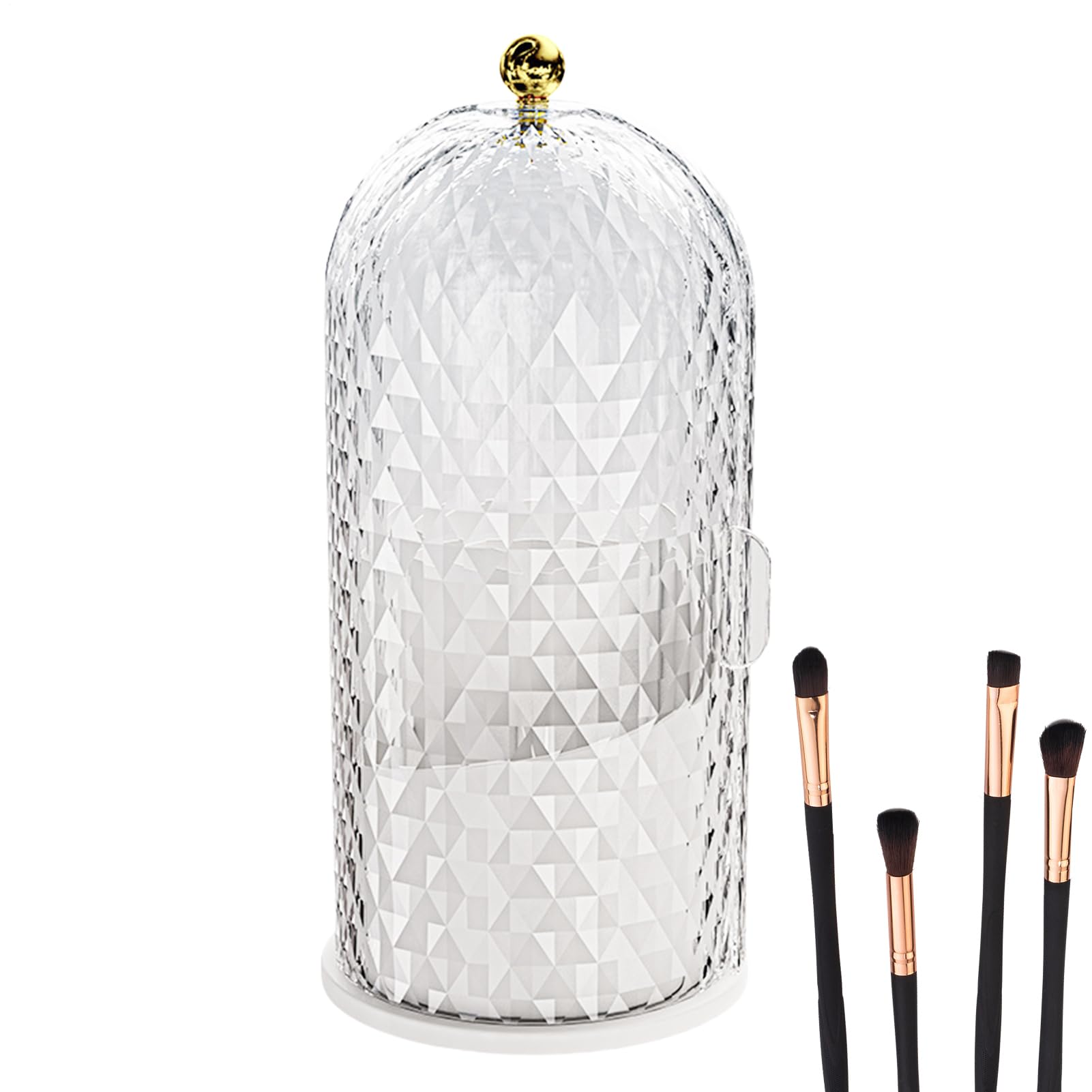 Boîte à pinceaux avec ouverture coulissante et couvercle étanche pour maquillage