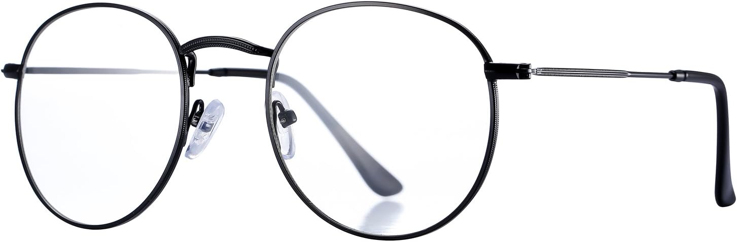 Classic Round Metal Clear Lens Glasses Frame Unisex Circle Eyeglasses