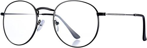Pro Acme Marco clásico redondo de metal transparente para lentes unisex (negro)