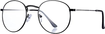 Pro Acme Round Metal Glasses for Women Men, Vintage Clear Lens Eyewear