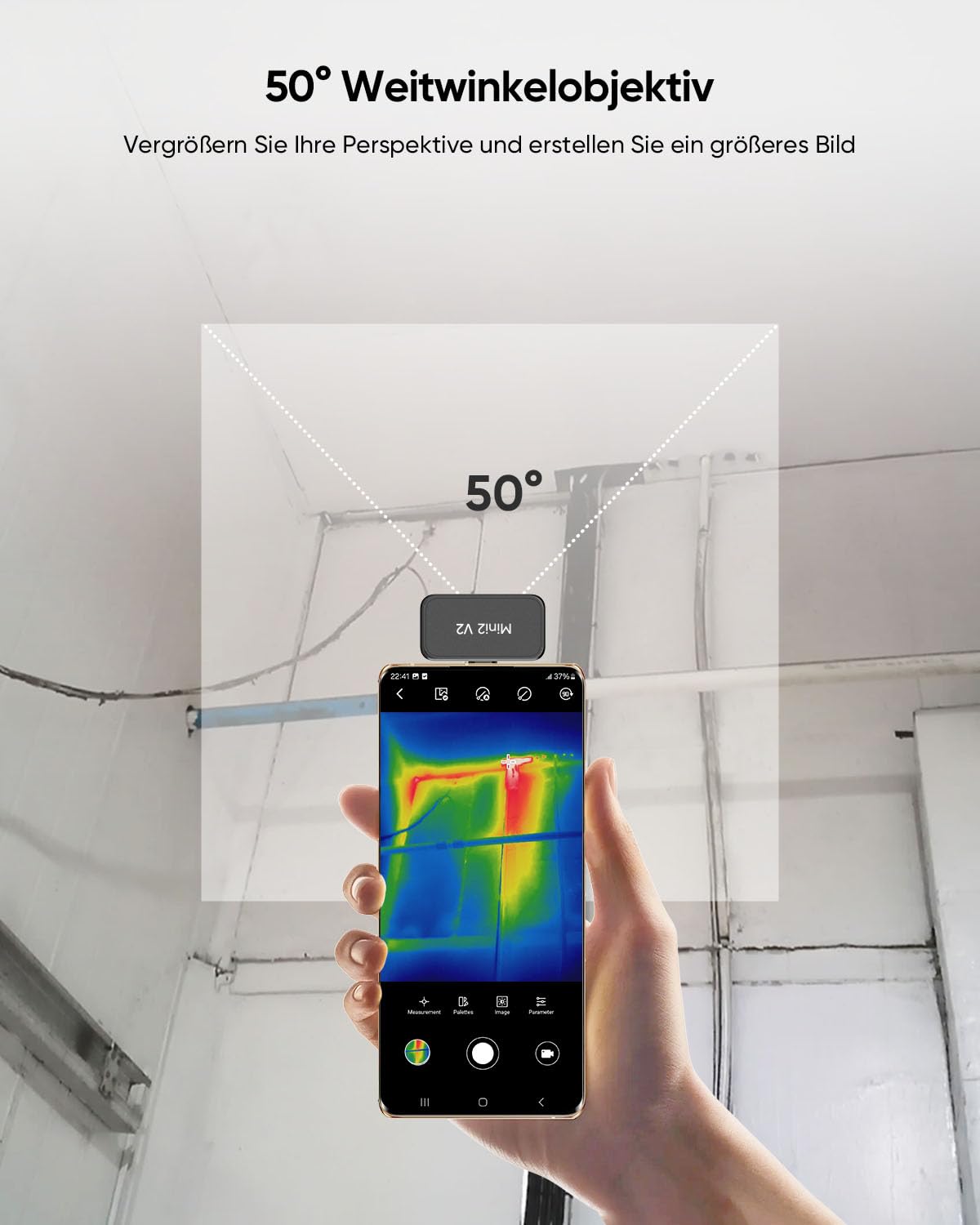Wärmebildkamera HIKMICRO Mini2 V2 – iOS/Android, 256 x 192 IR-Auflösung, SuperIOR, 50° Weitwinkel, USB-C/Lightning (unterstützt iPhone 17)