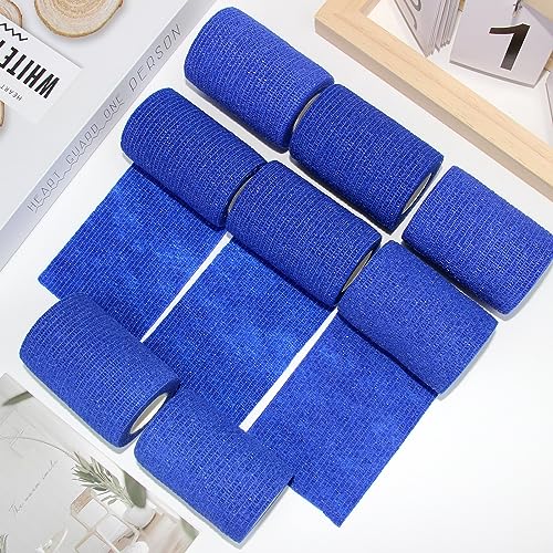 aurorayer 8 Rollen Selbstklebender Verband 7,5cm x4,5m Sport Elastische Fixierbinde,Selbsthaftende Bandage, Vet Wrap Pet Fixierbinde für Finger Pferd Katze Hund (Blau)