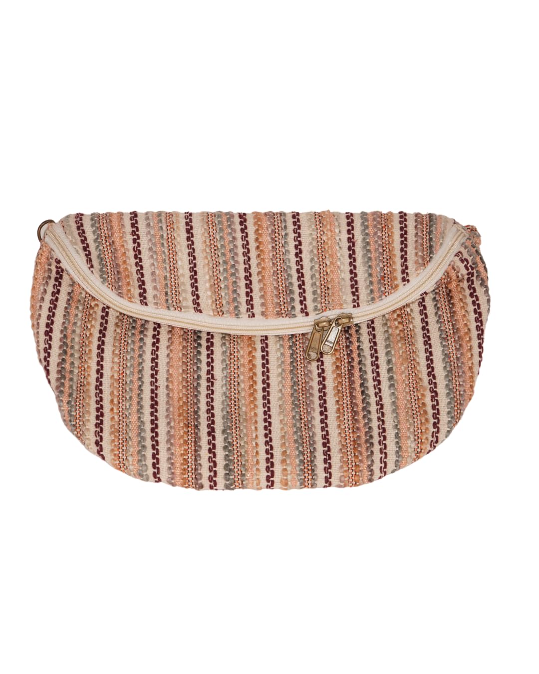 Multicolor Striped Boho Half-Moon Banana Bag-image-10