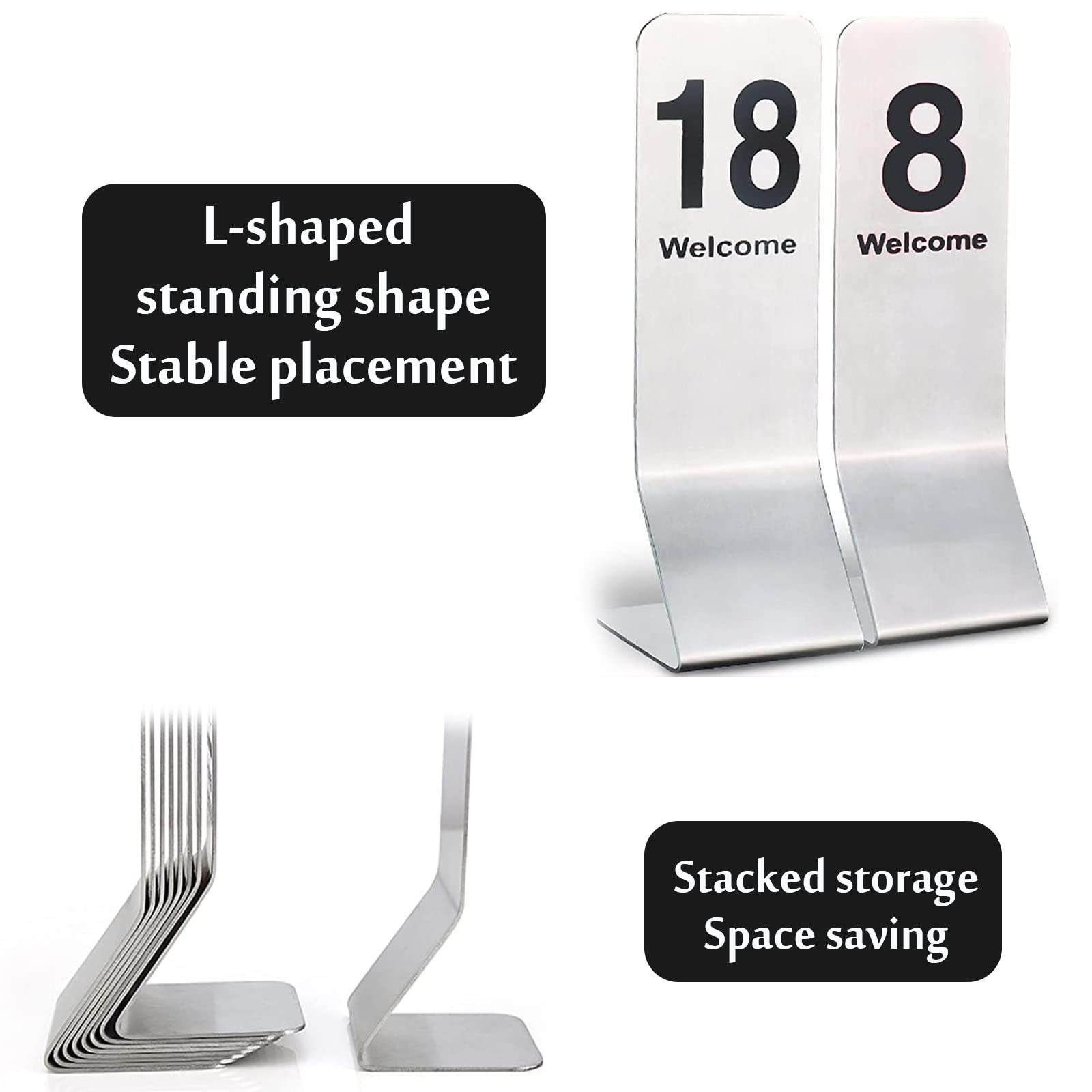Señalización Digital, Etiquetas con números de Metal, Tarjetas Mesa número 1 a 25/50, se Pueden Utilizar ampliamente en restaurantes, Bares, Fiestas y Bodas(25pcs)