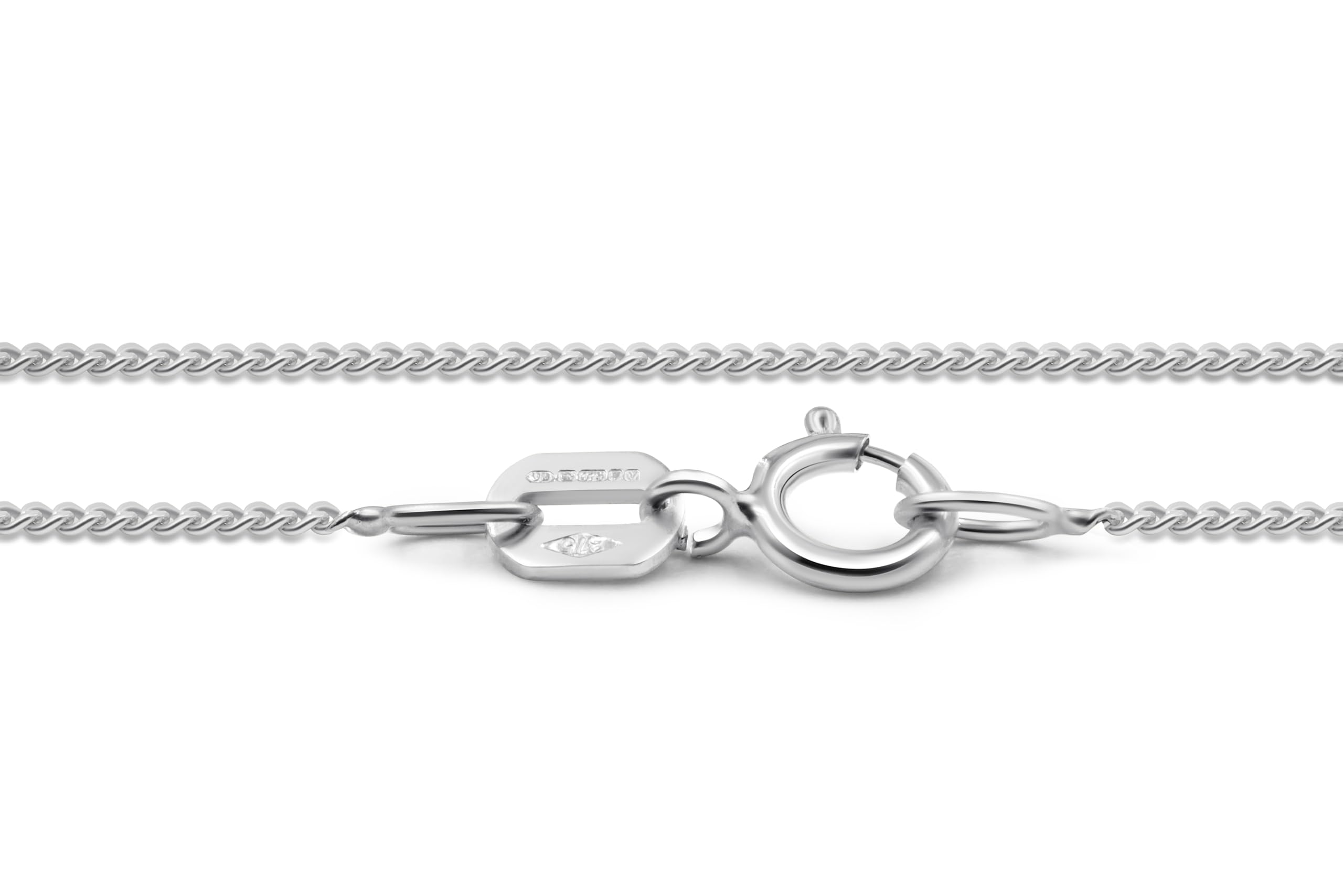 MIORE Halskette Damen, 9 Karat 375 Weißgold/Gelbgold, 1,5 mm Breite, Kette ohne Anhänger, Federringverschluss, Made in Italy, Panzerkette 45 cm, Schmuck Damen, geliefert in Schmuckbox