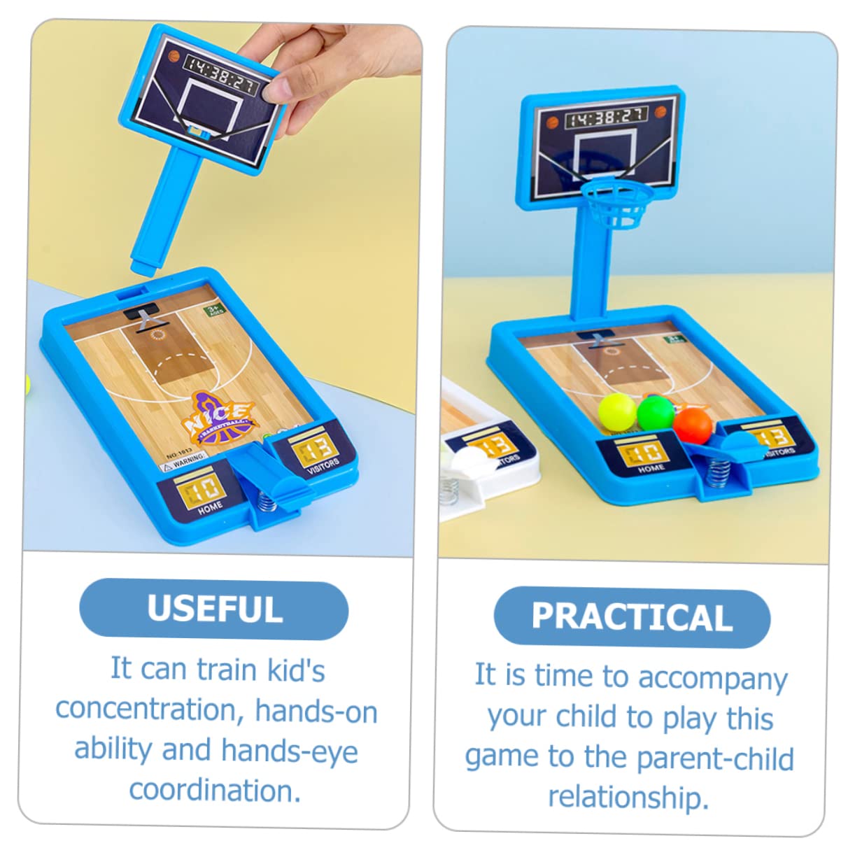 Toddmomy 4 Pack Mini Basketball Toy Colorful Desktop Game Toy Tabletop Basketball Game Plaything for Boys and Girls Random