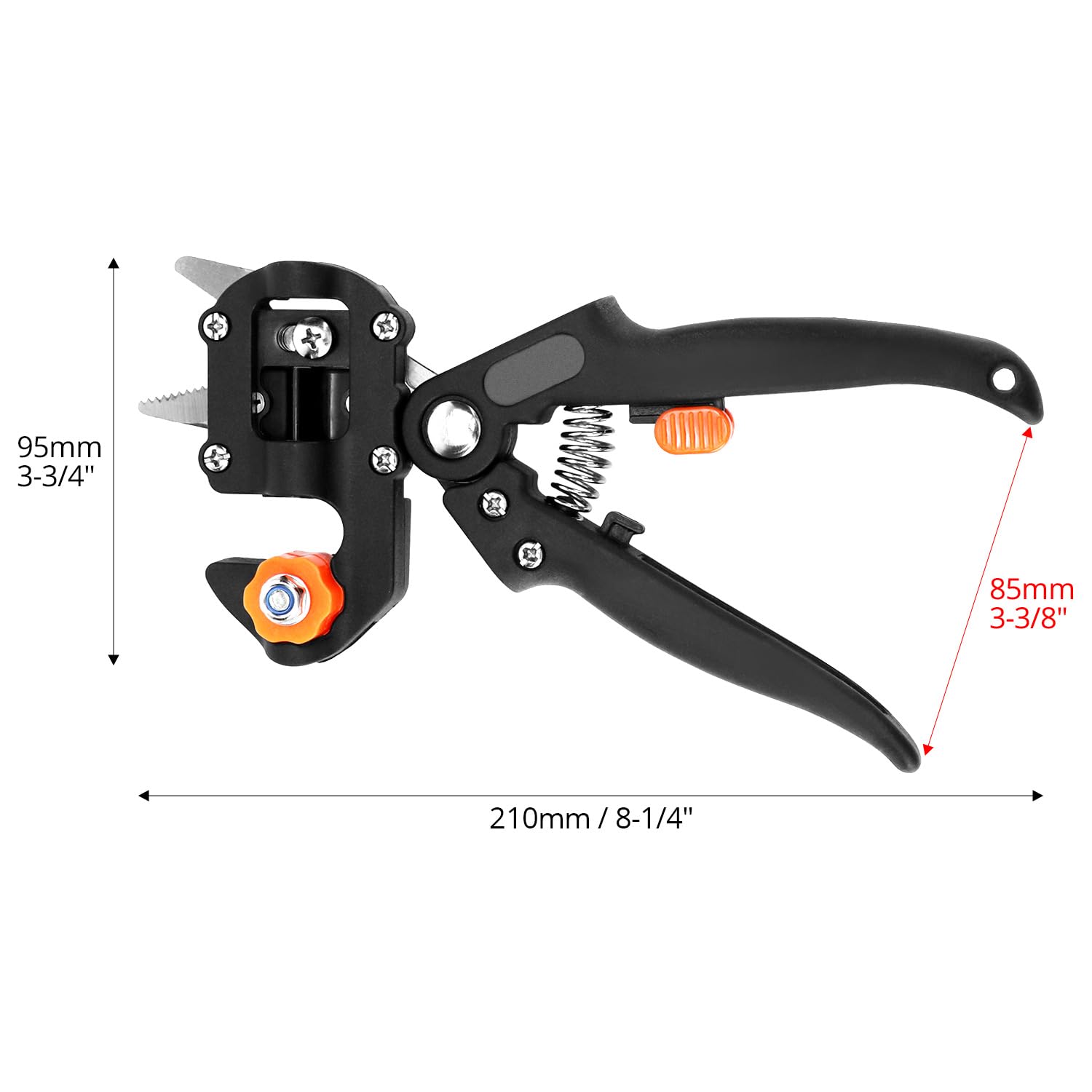 QWORK® Kit d'outils greffoir, Couteau de greffage et ciseaux de greffage avec 3 lames interchangeables et autres accessoires