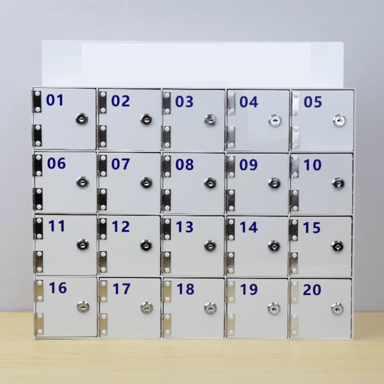 Bianco con 20 scomparti – Grande capacità di archiviazione per telefoni e piccoli oggetti | Custodia sicura per elettronica e accessori (20 scomparti bianchi)