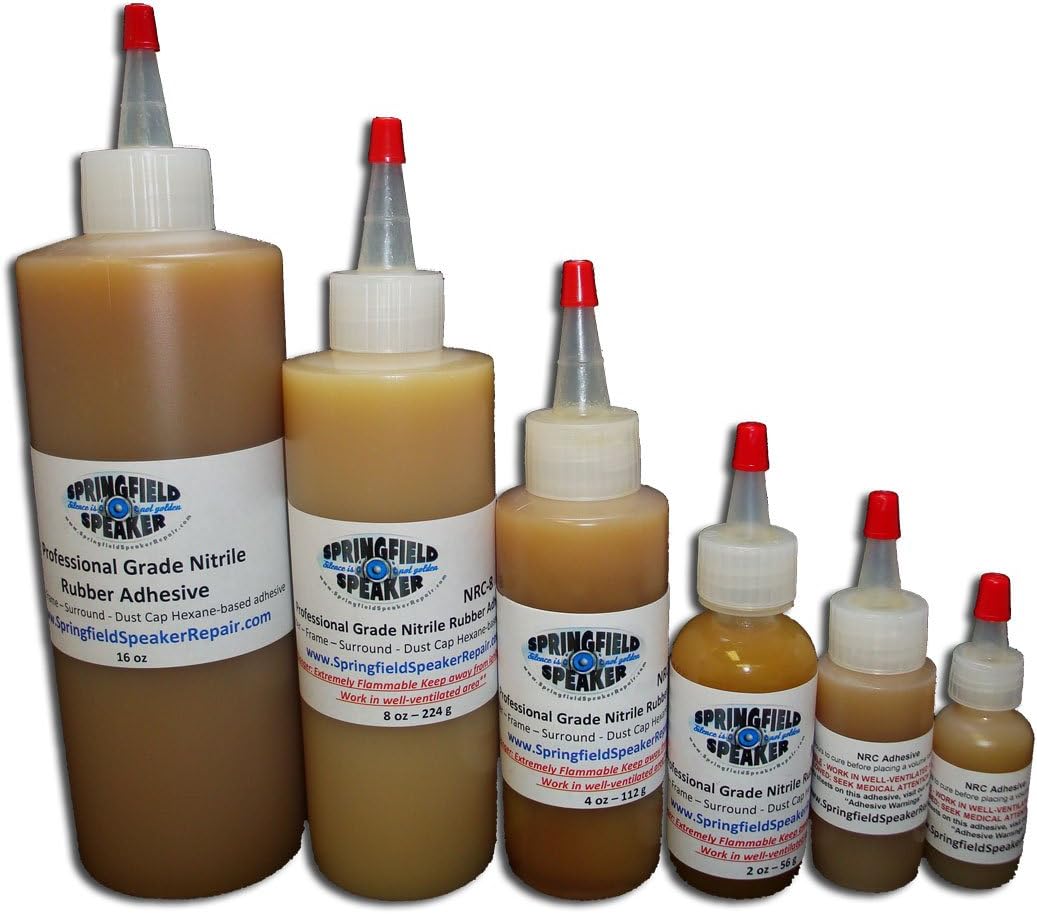 Pro-Grade Heavy-Duty Nitrile Rubber Speaker Repair Adhesive Glue (8 oz)