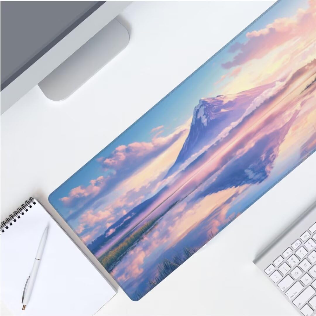 Krajobrazowa podkładka pod mysz 150 x 80 cm, duża podkładka pod mysz, podkładka na biurko, wodoodporny uchwyt Fuji podkładka pod mysz XXL, gamingowa podkładka pod mysz z antypoślizgową gumową