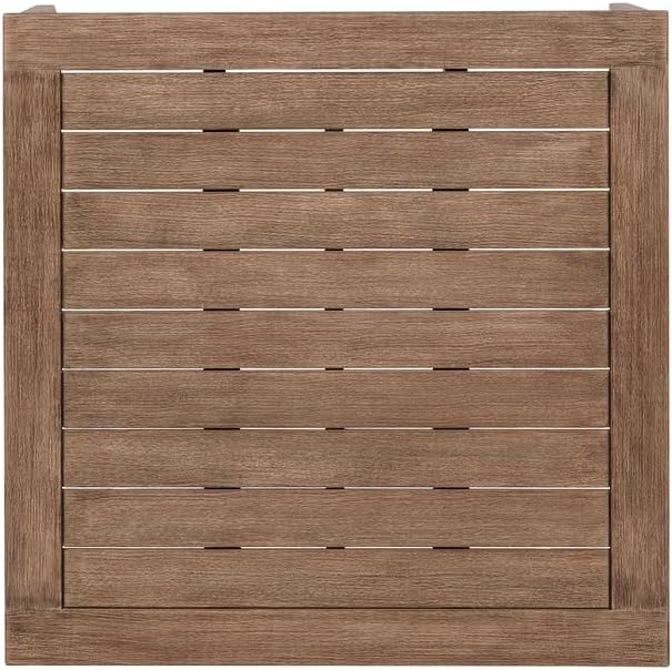 HomeStock Patio Coffee Table - Weathered Eucalyptus Wood - Outdoor Table for Deck & Porch - Modern Rustic Design