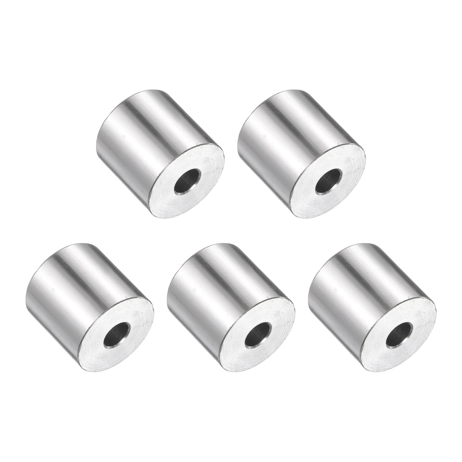 uxcell 5pcs Stainless Steel Spacer 1/4" Bore x 3/4" OD x 5/8" Length Screw Bushing Plain Finish Round Metal Spacer for M6 Screws Bolts and Rods