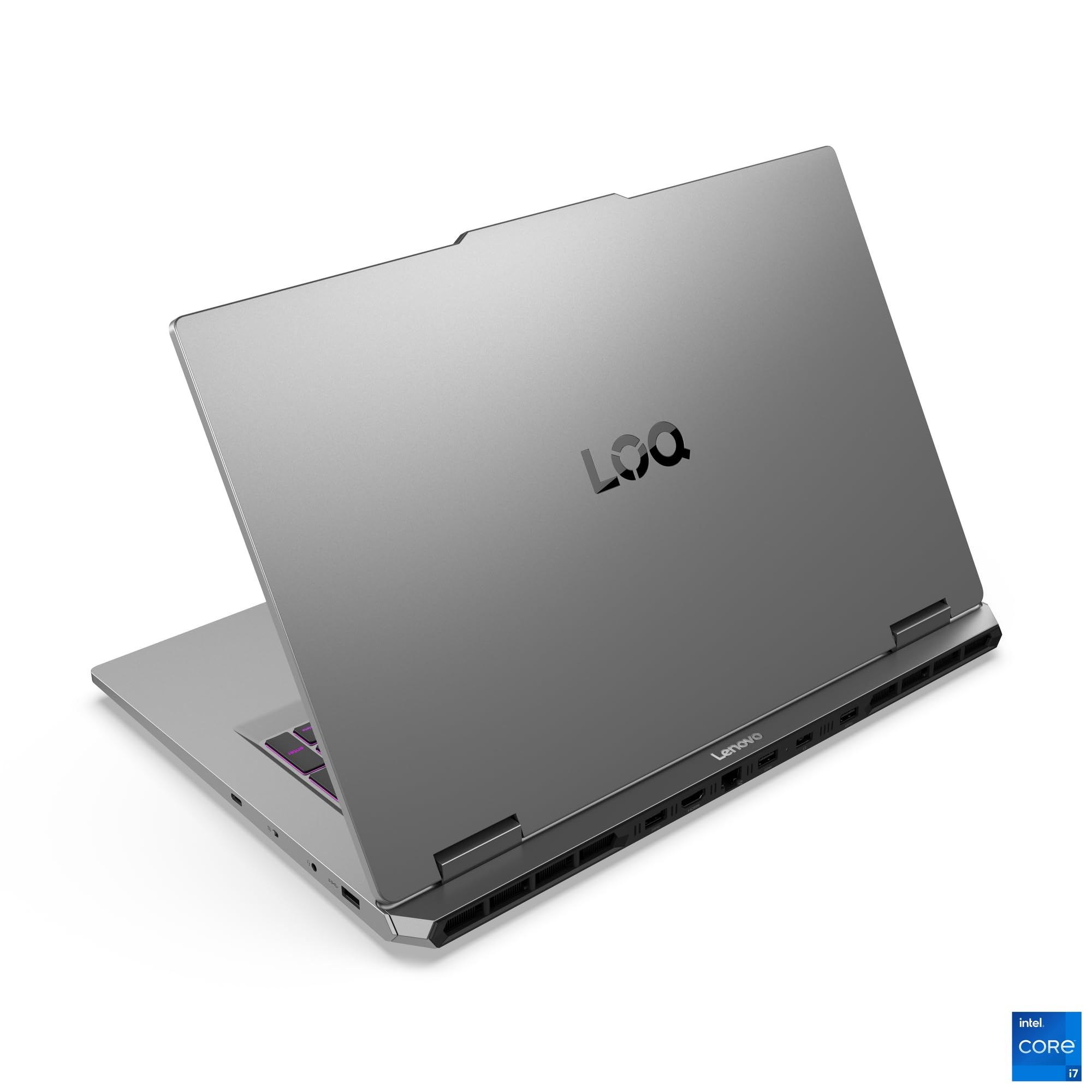 Lenovo LOQ Gaming AI Laptop | 17.3" Full HD 165Hz | NVIDIA GeForce RTX 5070 | Intel Core i7-14700HX | 16GB RAM | 512GB SSD | Ohne Windows | QWERTZ | 24-Zonen-RGB-Tastatur | Grau | 3 Monate Game Pass
