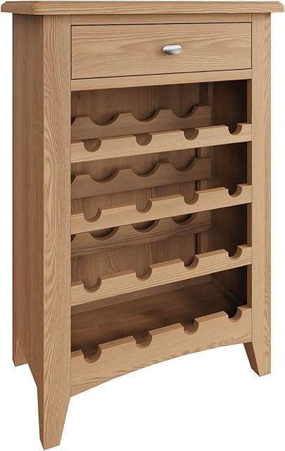 Oakland Modern Oak Wine Rack | 16 Bottle Storage Compartments Wine Cabinet | Light Wood Tone