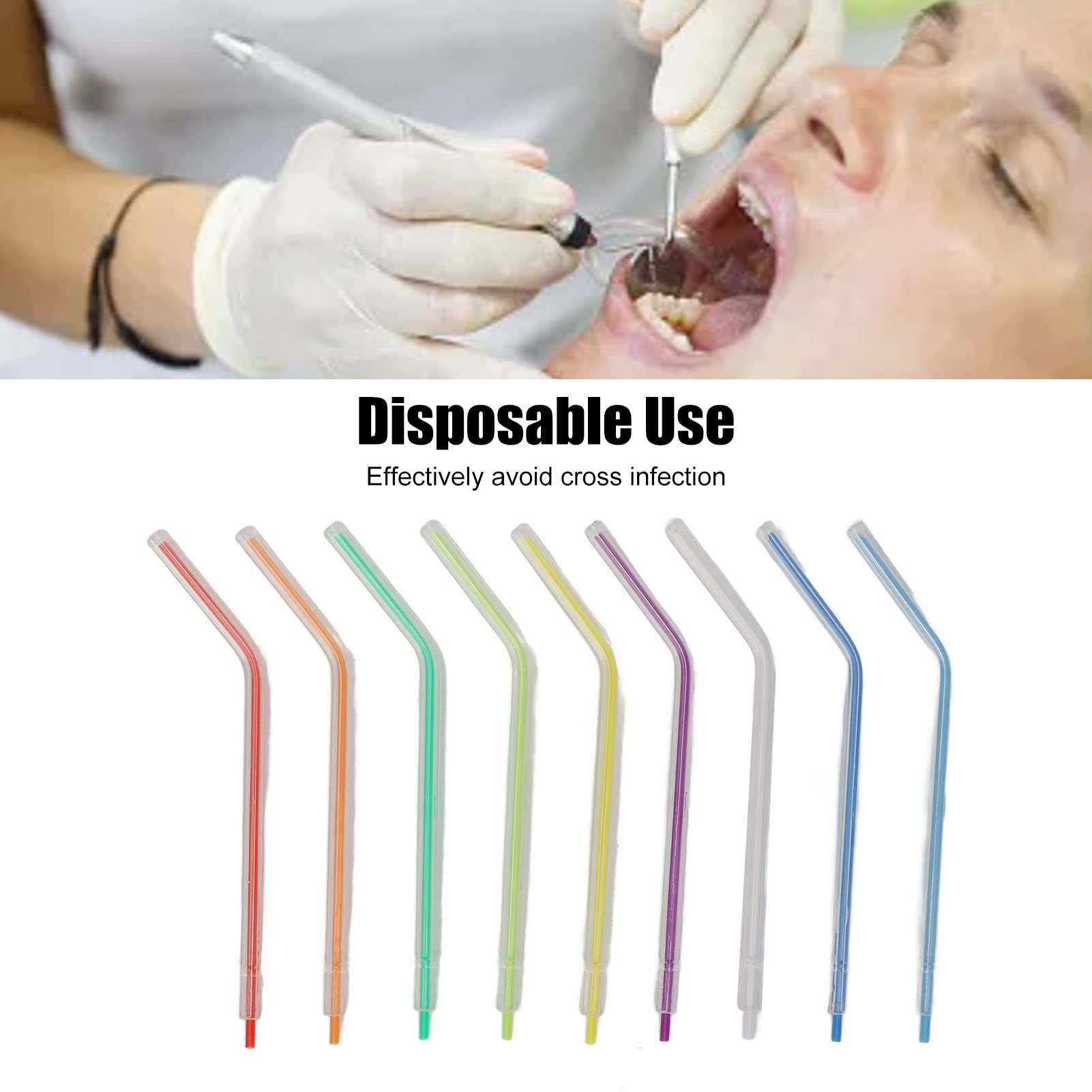 250 punte per siringhe per aria e acqua dentale – Spruzzatori usa e getta, connettore a 3 vie per pulizia orale, igienico e codificato a colori