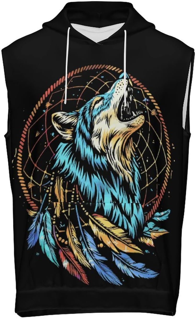 Men's Workout Hooded Tank Tops Sleeveless Muscle Gym T-Shirts