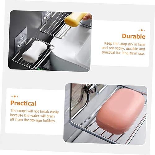 Miniatura 4 de Cabilock Soporte de jabón de barra de metal, soporte de tira de jabonera de baño, soporte de esponja de baño, barra de pared, jabonera, soporte de