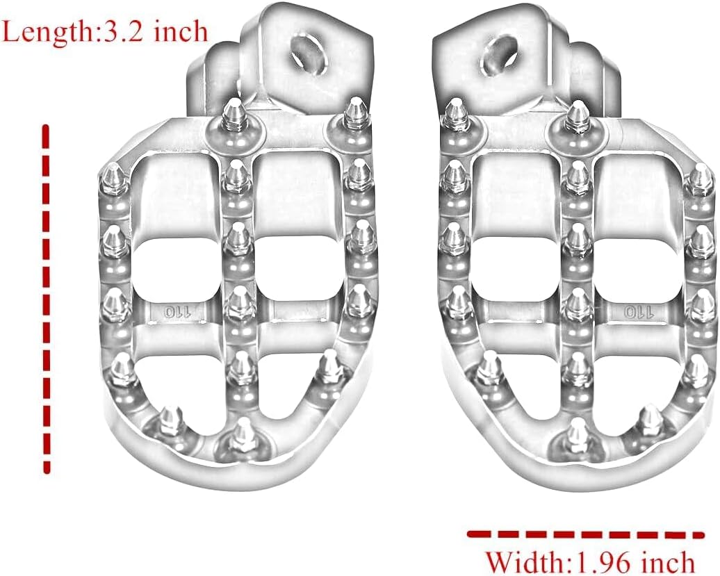 3D CNC Spiked Front Footrest Foot Pegs Compatible with Grom MSX 125 2014-2025 /Monkey 125 2018-2025 Off-Road Motorcycle Accessories Foot Rests Pegs Pedals (2) (Black)