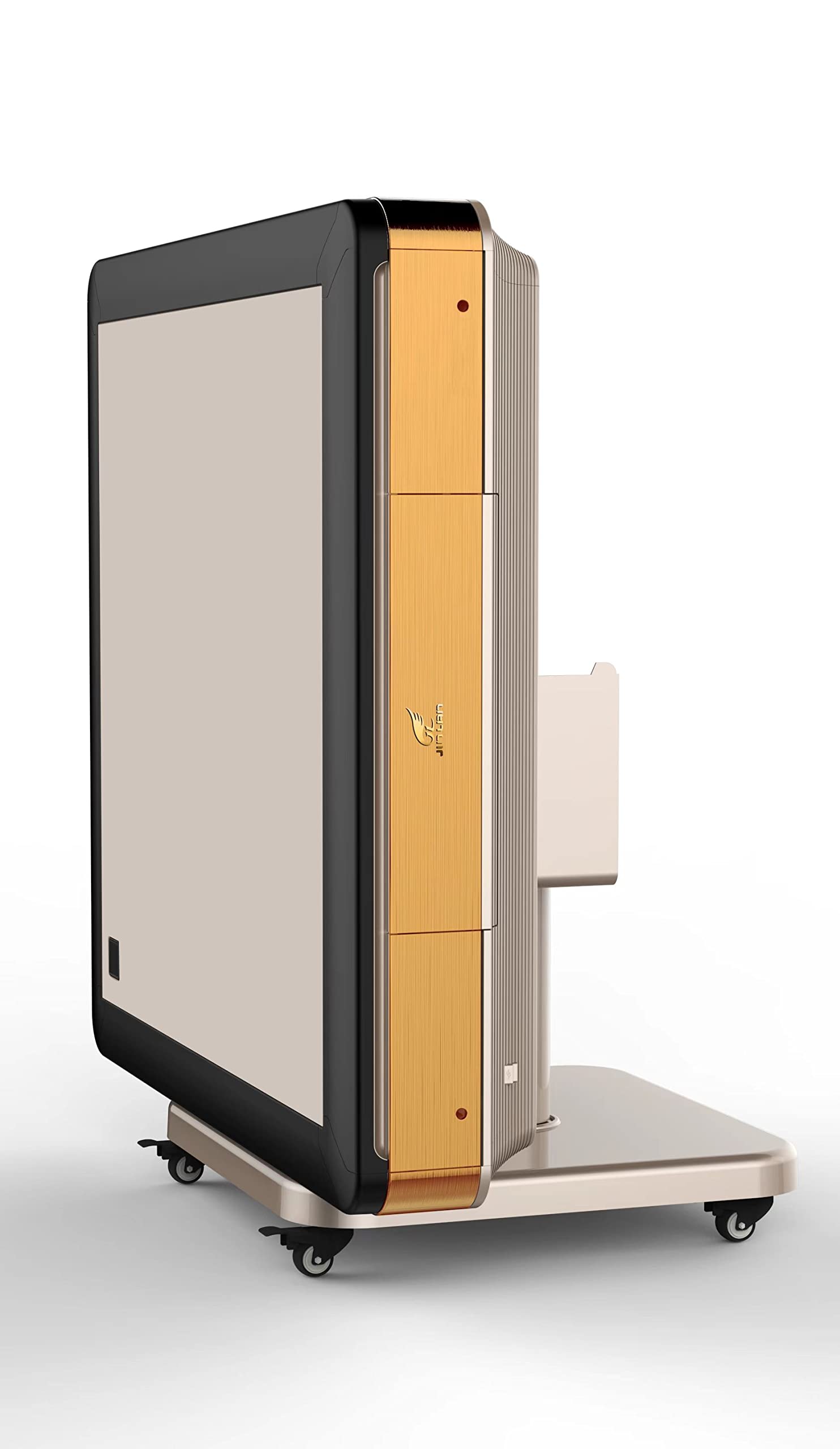 X300 Best Premium Automatic Folding Mahjong Table - Noise Reduction with Cover,One Year Warranty, (Gold, 44mm 144pc Chinese Large Tiles-No Number)