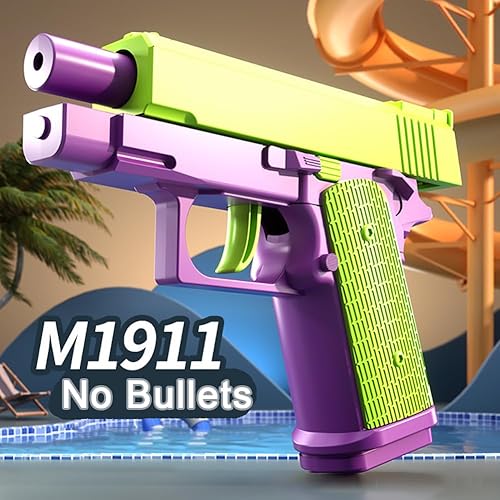 Miniatura 2 de Dreamplay Juego de 2 pistolas de juguete para la ansiedad, 2 piezas de plástico 3D Mini 1911 Fidget Gun Knife Toy Adult Slider, juguete de pistola