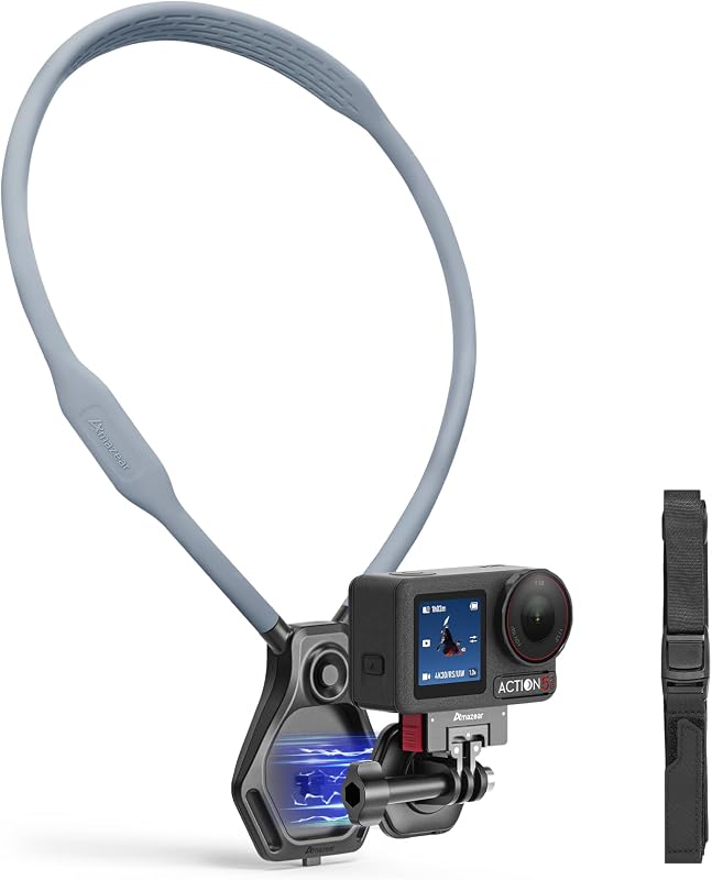 AMAZEAR Mágneses Nyakpánt Tartó DJI Action 5 Pro/OSMO 360 GoPro Hero 13 Insta360 Ace Pro Mellkasi Rögzítés