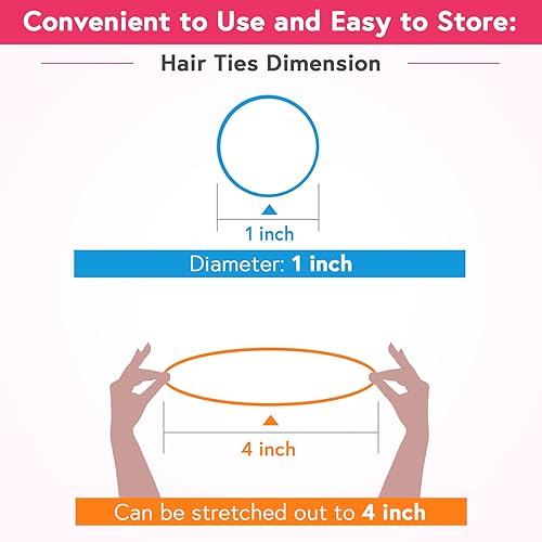 Miniatura 6 de MARY LAVENDER Corbatas pequeñas superelásticas para el cabello para niñas, niños y mujeres, sin roturas, sin costuras, elásticas, soportes para cola