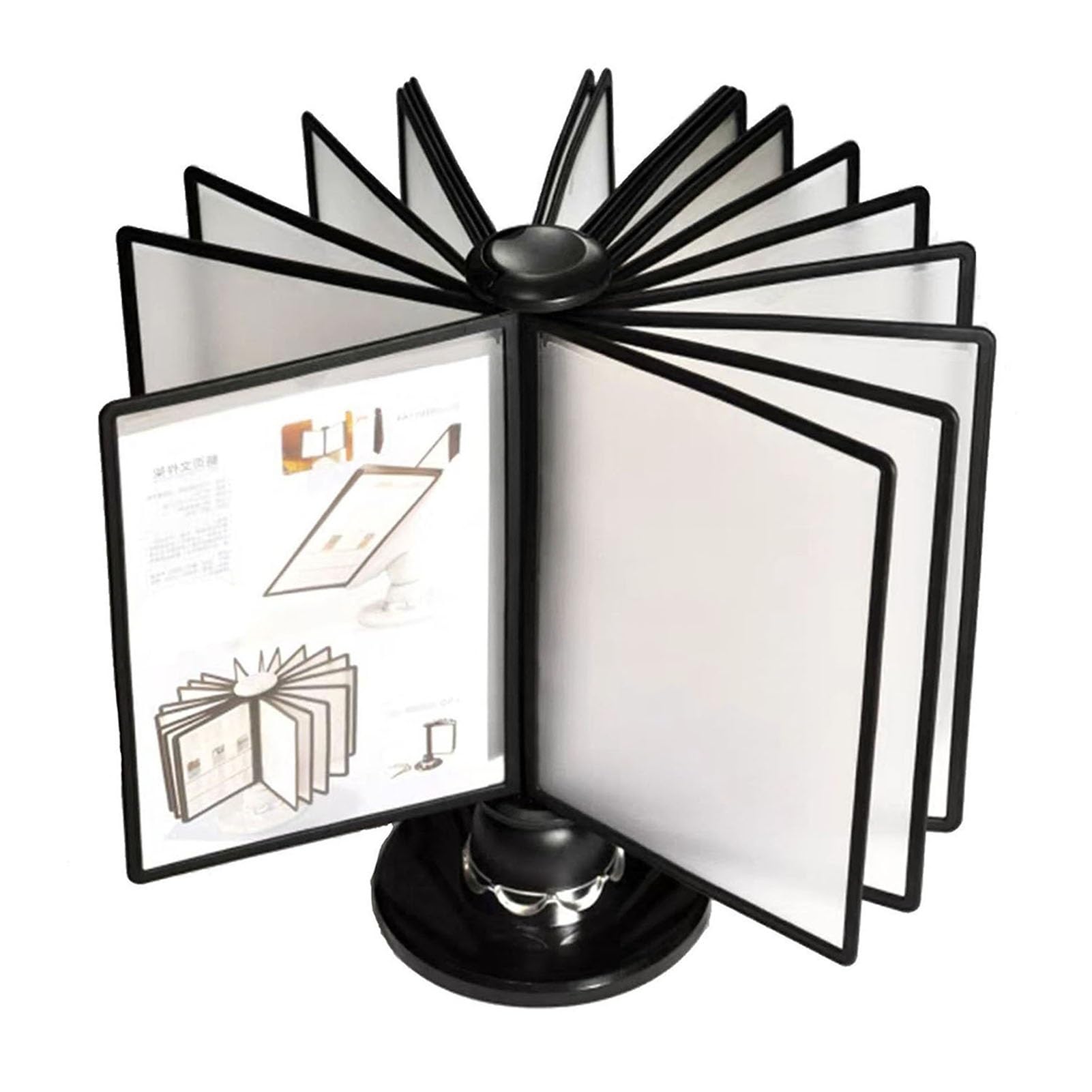 OLSKFUH Rotatable Desktop Reference System - Multipurpose Countertop Hutch Bookshelf 20 Double-Sided Panels Desk Ref,
