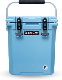 CAMP-ZERO 16L-16.9 Quart Portable Hard Cooler with Divider, Perfect for Drinks, Wine Bottles, Lunch, Beach, Picnics, Boating, Camping, Travel with 2 Molded-in Cup Holders and Folding Aluminum Handle