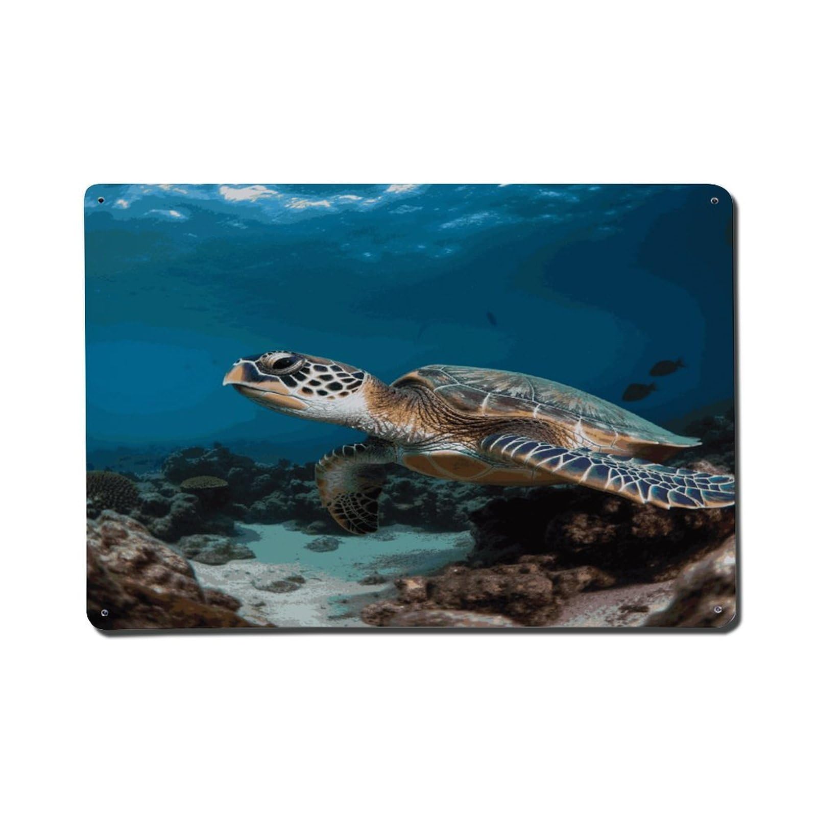 Adfgyerh Style Sea Turtle Metal Signs Funny, Aluminum Tin Sign Indoor Outdoor Decor, Vintage Signs For Home Office Kitchen Bar Cafe Garden Farmhouse Wall Decor