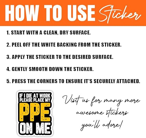 Miniatura 5 de MAIANEY Calcomanía con texto en inglés "If I Die At Work Please Place My PPE On Me" (If I Die At Work Please Place My PPE On Me), calcomanías