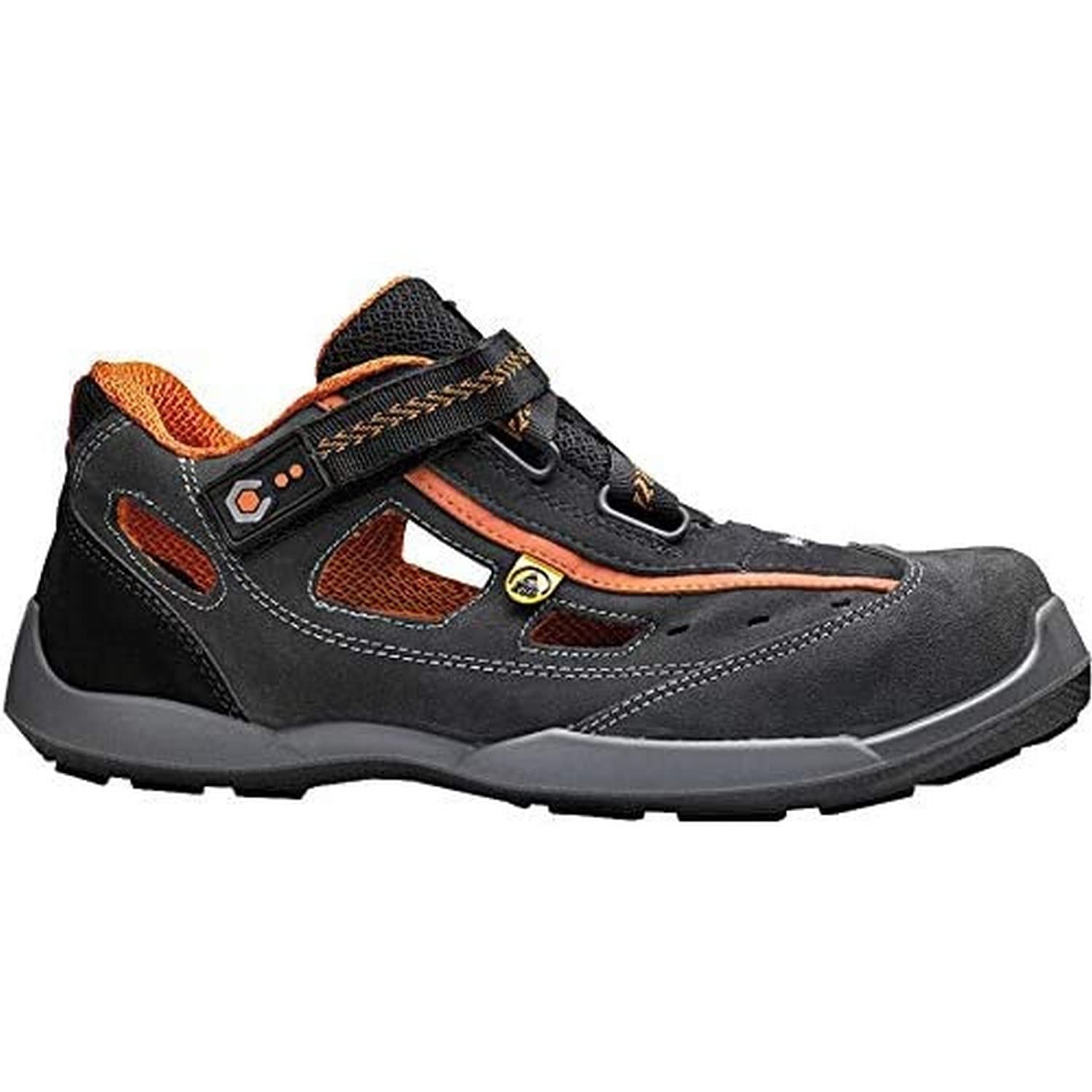 Base Protection Aerobic ESD Scarpa Antinfortunistica, da Uomo e Donna, Grigio/Arancione, Taglie 46