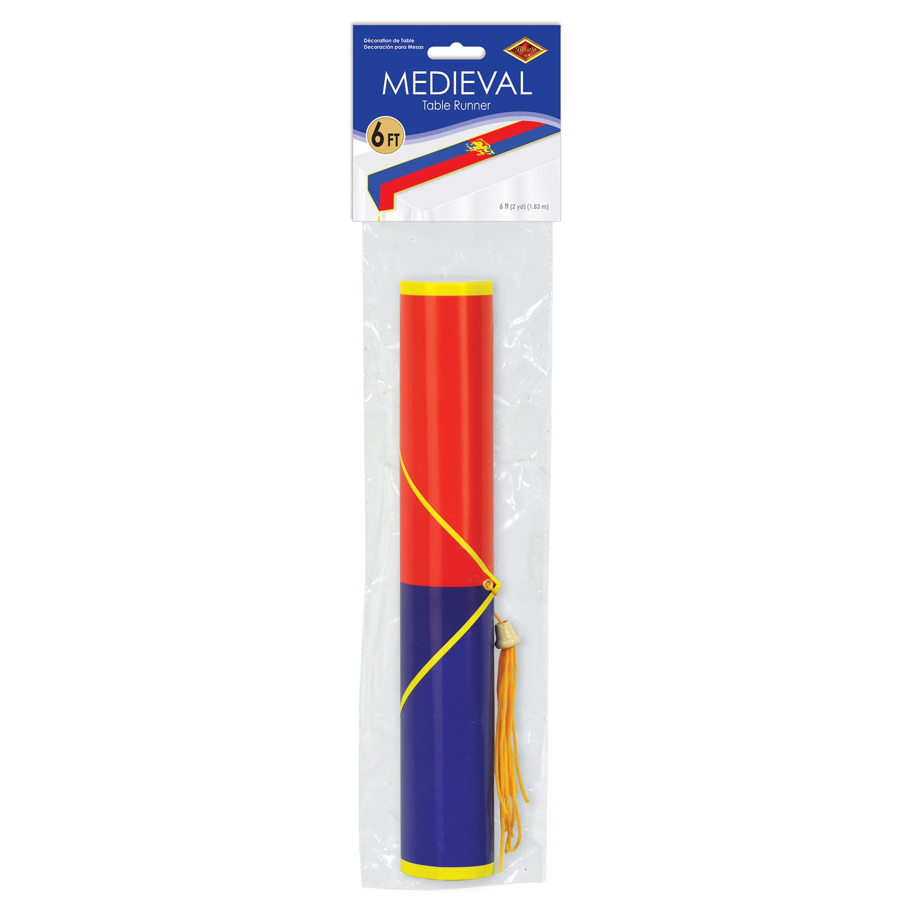 Beistle Printed Medieval Table Runner, Red/Blue Royal Castle Table Decor for Feasts, Fantasy Knight Party Accessories, Medieval Themed Party Decor, 11" x 6' - Image 5