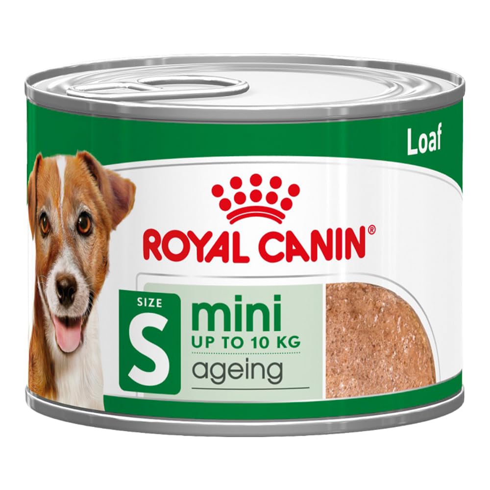 ROYAL CANIN Mini Ageing Loaf Wet Food - For Small-Breed Dogs up to 10kg over 8 Years Old - 12 x 195g Cans