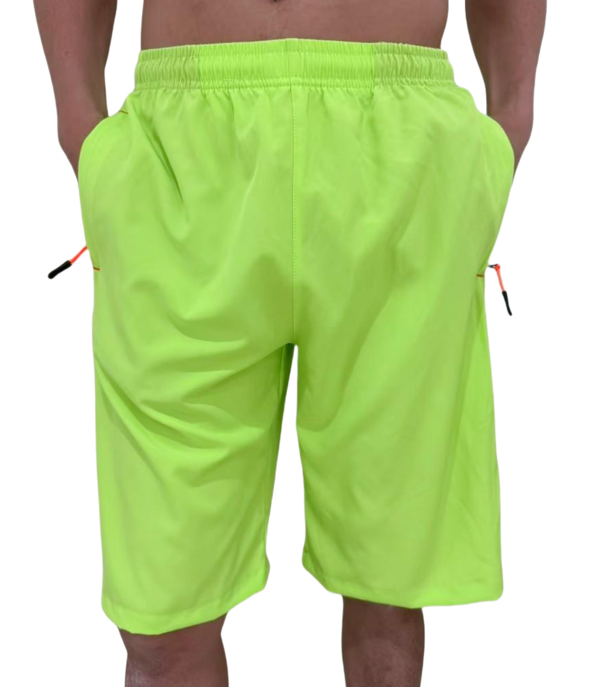 AICOC Men's Athletic Running Workout Shorts 11 inches Swim Trunks with Ziper Pockets Quick Dry Lightweight