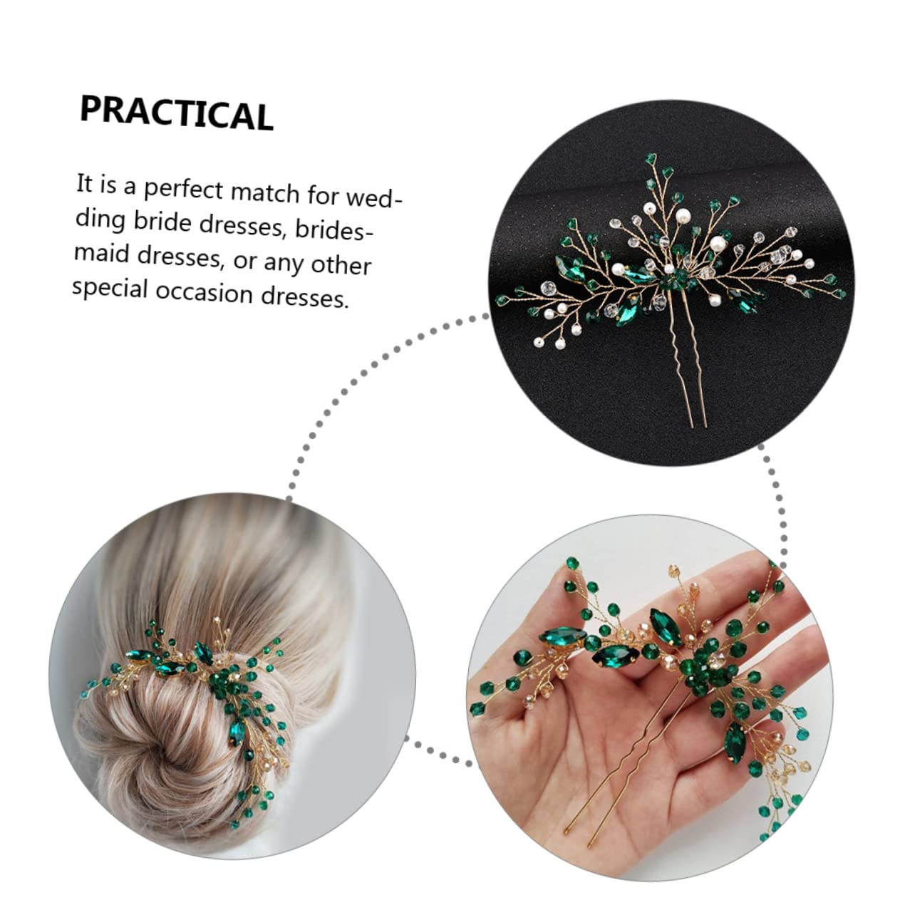FRCOLOR 5 horquillas para el pelo, de novia, para niñas, accesorios para el pelo para la novia, pinzas para el pelo, horquillas largas, bastones de pelo para mujer, bolígrafo