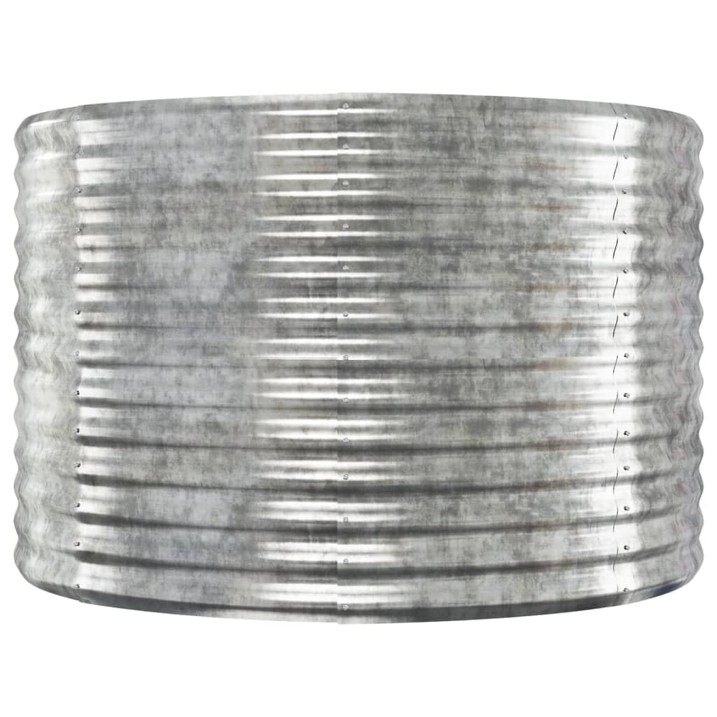 Giardinaggio Orto Rialzat,Orto Rialzato Letto Giardino Acciaio Verniciato Polvere 100x100x68cm Argentoadatto Per Interni Ed Esterni, Bancone, Giardino, Balcone
