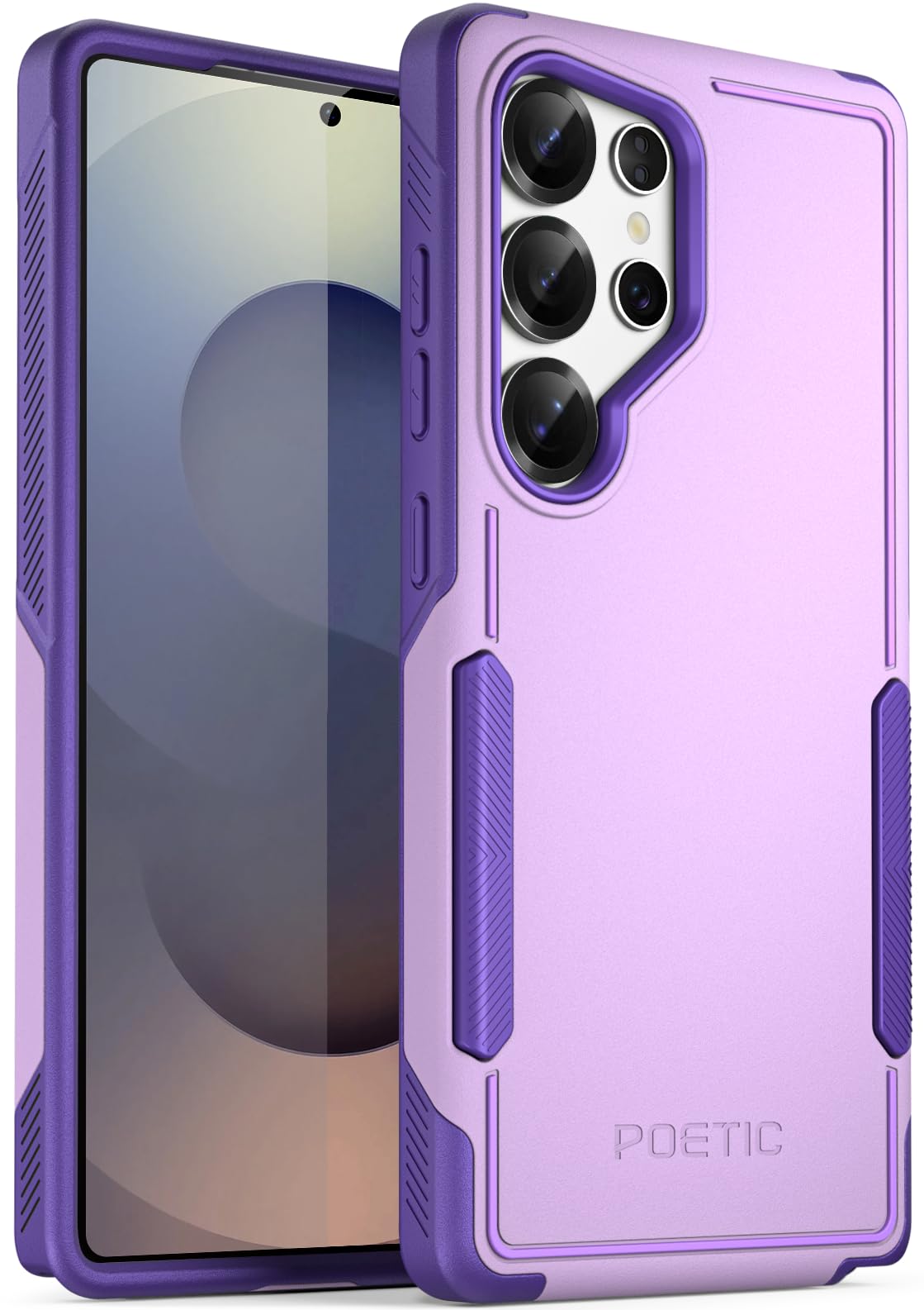 Poetic Neon Case for Samsung Galaxy S25 Ultra 5G, Dual Layer Heavy Duty Rugged Lightweight Slim Shockproof Protective Cover Phone Case, Purple