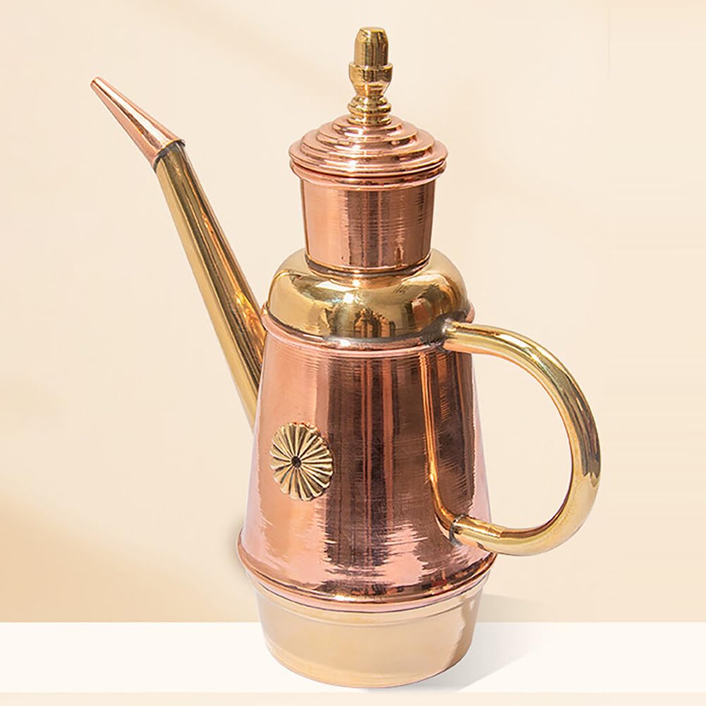 Asudaro Oliera per Condire La Pizza, Oliera in Rame con Manico, Contenitore Dell'Olio per Cucina,Oliera Bottiglia da 450ml,Design retrò, per Casa, Cucina, Ristorante, Pizzeria, Pasticceria