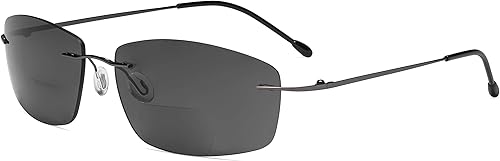 Eyekepper Gafas de sol bifocales sin montura Mujeres Hombres Lectores bifocales ligeros para leer bajo el sol - Lente doradamarrón +3.50