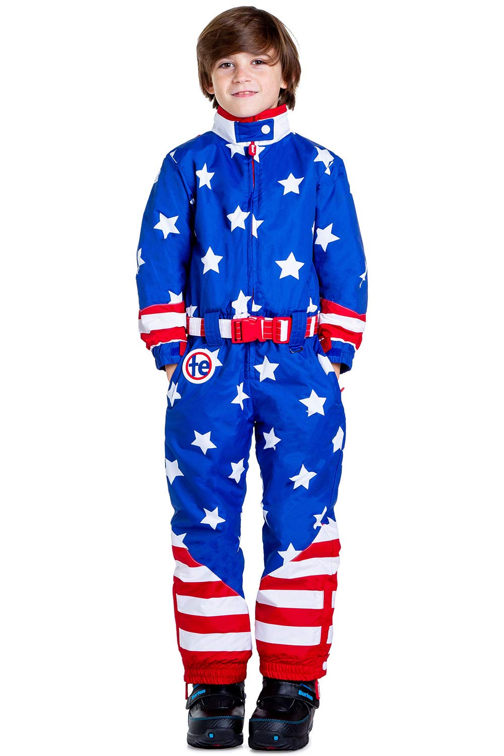 Tipsy Elves American Flag Ski Suit for Kids Boys and Girls Red White and Blue Size S