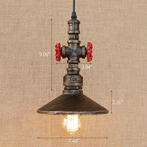 Miniatura 4 de NIUYAO Lighting - Lámpara de tubo industrial vintage, estilo granja, luces colgantes de metal, lámpara colgante de bronce rústico envejecido, para