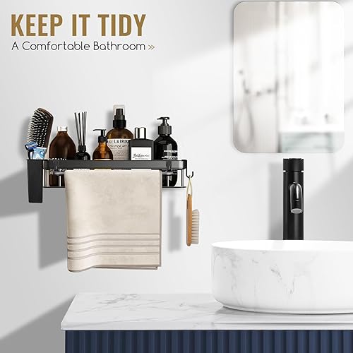 Miniatura 5 de Espejo de ducha a prueba de niebla, sin niebla para afeitar, espejo de afeitado sin niebla con juego de organizador de ducha, espejo de pared