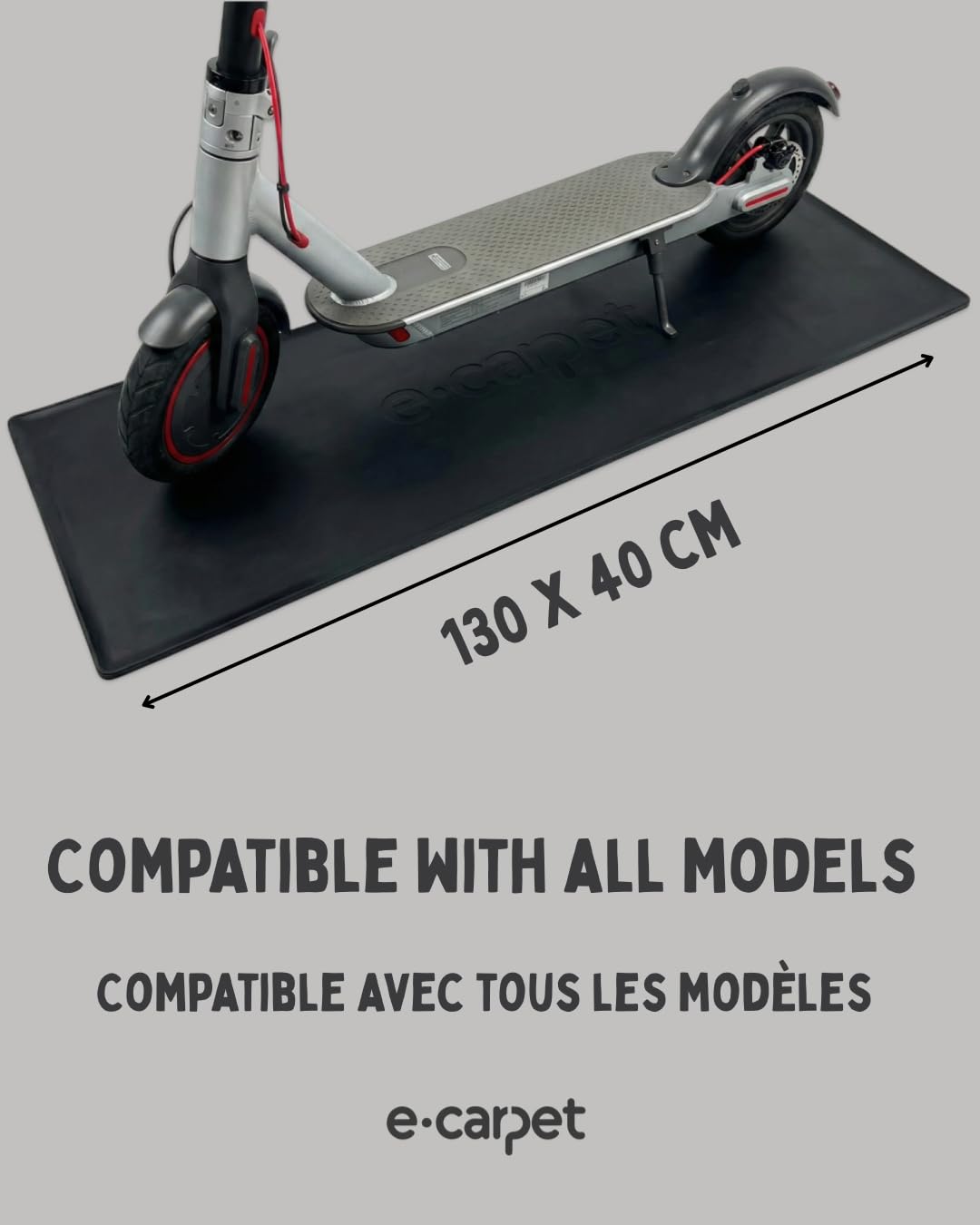 Tapis de Protection Sol pour Trottinette Électrique | Silicone Étanche, Bordure Rétention d'Eau, Ignifuge, Compatible Tous Modèles