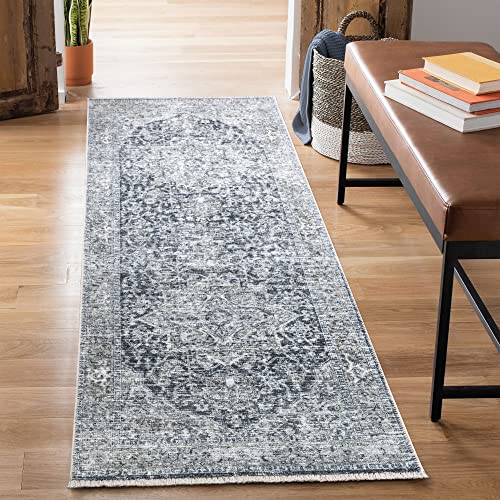 Bloom Rugs Caria Washable Non-Slip 12 ft Runner - Gray ...