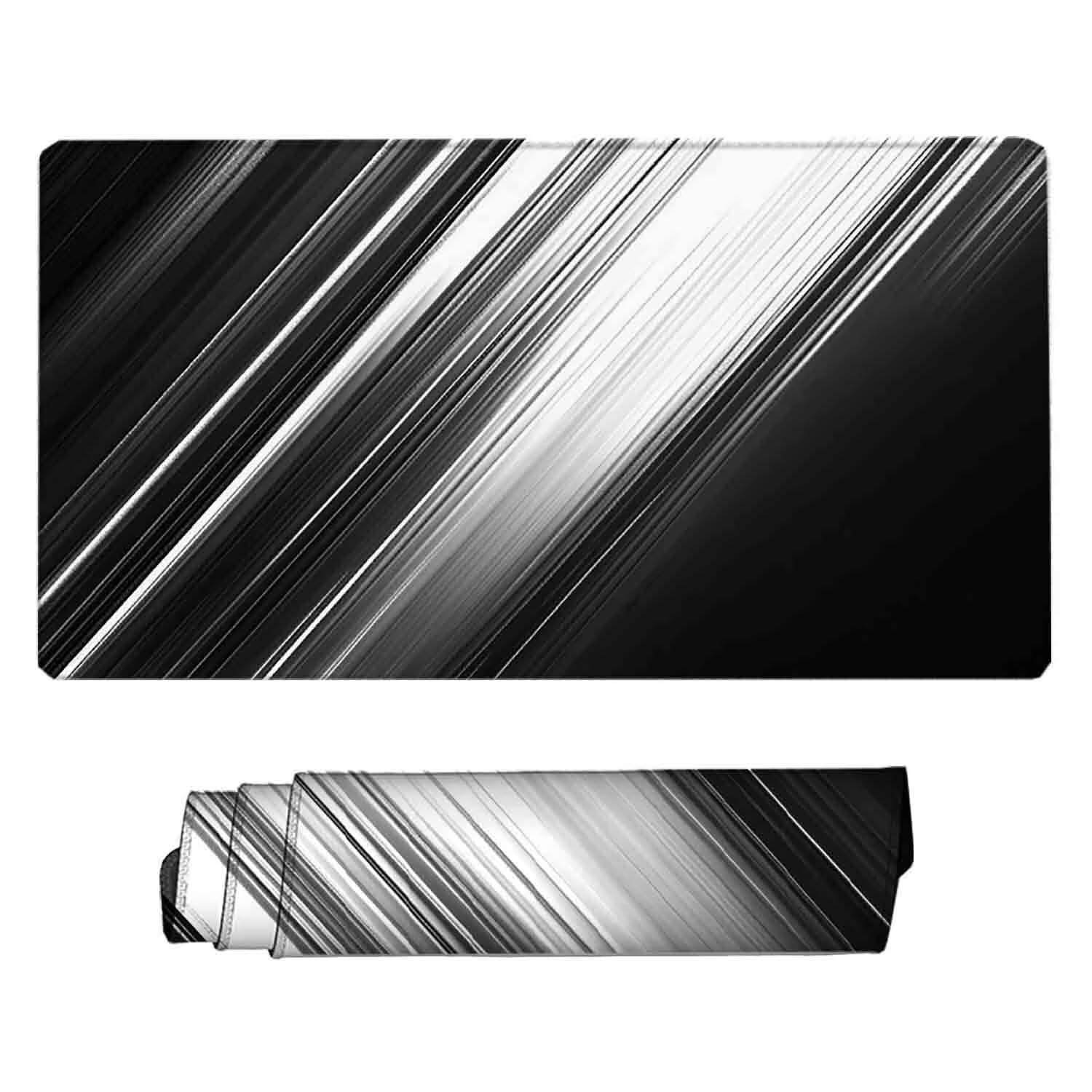 Podkładka pod mysz do gier, czarna, abstrakcyjna podkładka pod mysz XXL, 1000 x 500 mm, mata biurowa z przeszytymi krawędziami, antypoślizgowa, do biura, nauki, gier, akcesoriów biurowych, dekoracji