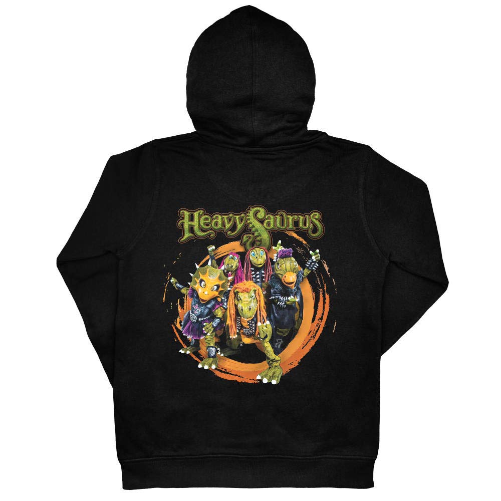 Metal Kids Heavysaurus (Rock 'n Rarr) - Kinder Kapuzenjacke, Schwarz, Größen von 92 bis 116 (2 bis 7 Jahre), offizielles Band-Merch