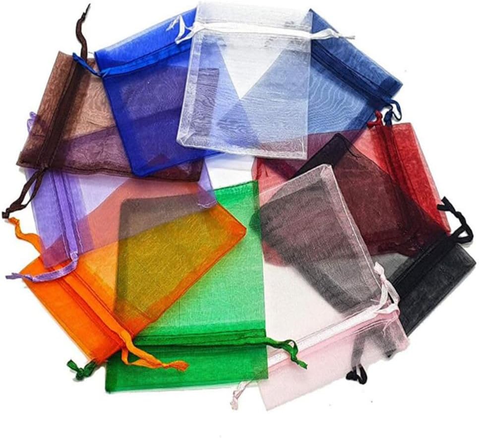 Hamthuit 50 Pcs Drawstring Organza Bag Jewelry Packaging Bags Wedding Party Candy Bags Bag
